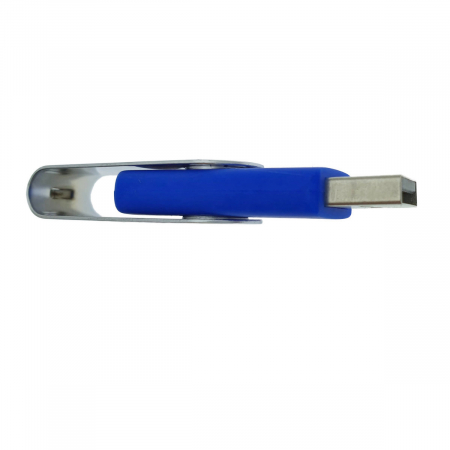 Memorie USB 2.0 de capacitate 16 Gb, personalizabila, capac rotativ, albastru cu argintiu [5]