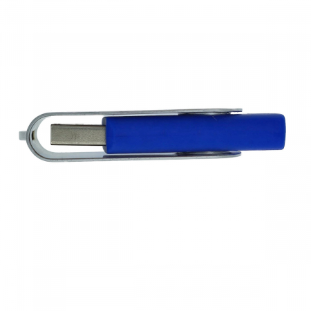 Memorie USB 2.0 de capacitate 16 Gb, personalizabila, capac rotativ, albastru cu argintiu [1]