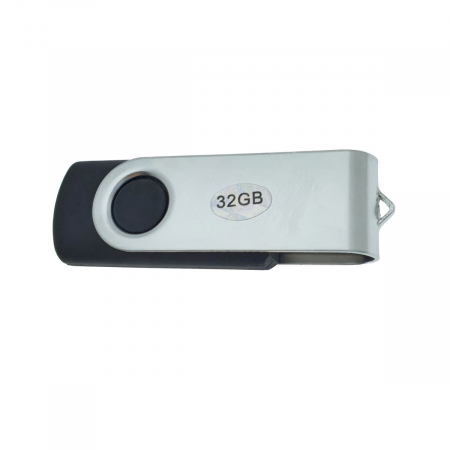 Memorie USB 2.0 de capacitate 32 Gb, personalizabila, capac rotativ, negru cu argintiu [1]