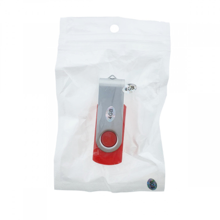 Memorie USB 2.0 de capacitate 4 Gb, personalizabila, capac rotativ, rosu cu argintiu [6]