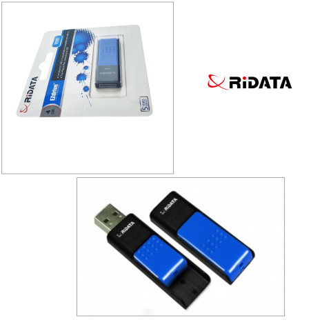 Memorie USB 2.0 Flash Drive RiDATA 4 GB, EZdrive ID50, conector retractabil, albastru [1]