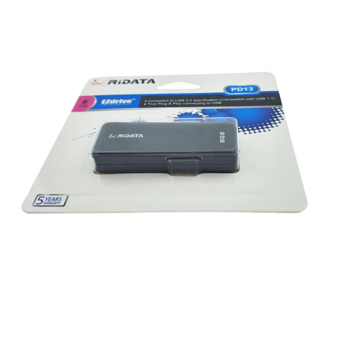 Memorie USB 2.0 Flash Drive RiDATA 8 GB, EZdrive PD13, conector retractabil, negru [1]