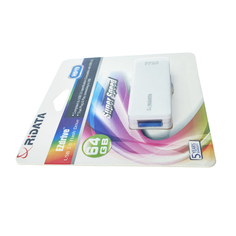 Memorie USB 3.0 Flash Drive RiDATA 64 GB, EZdrive HD19WT, conector retractabil, alba [4]