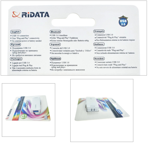 Memorie USB 3.0 Flash Drive RiDATA 64 GB, EZdrive HD19WT, conector retractabil, alba [3]