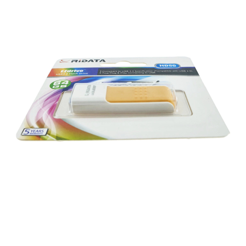 Memorie USB 3.0 Flash Drive RiDATA 64GB, EZdrive HD50, conector retractabil, portocaliu [2]