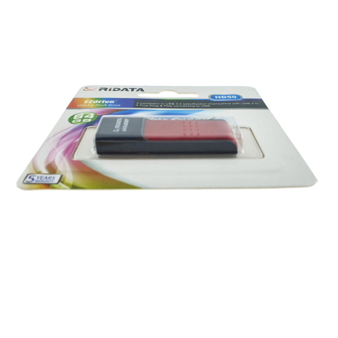 Memorie USB 3.0 Flash Drive RiDATA 64GB, EZdrive HD50, conector retractabil, rosu [2]