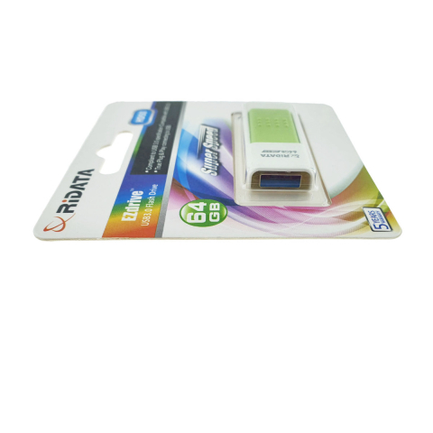 Memorie USB 3.0 Flash Drive RiDATA 64GB, EZdrive HD50, conector retractabil, verde [1]