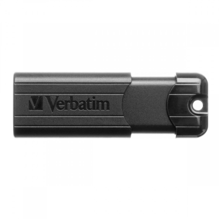 Memorie USB 3.0 Verbatim 128 GB Pinstripe, retractabila, neagra [1]
