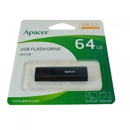Memorie USB 3.2 Apacer 64GB AH25B cu capac, negru [3]