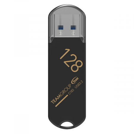 Memorii 128 Gb - Memorie USB 3.2 Gen 1, 128Gb, TeamGroup C183 04262, cu capac, neagra