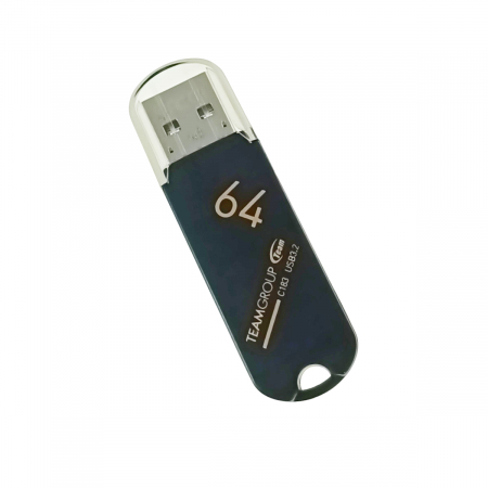 Memorii 64 Gb - Memorie USB 3.2 Gen 1, 64Gb, TeamGroup C183 04261, cu capac, neagra