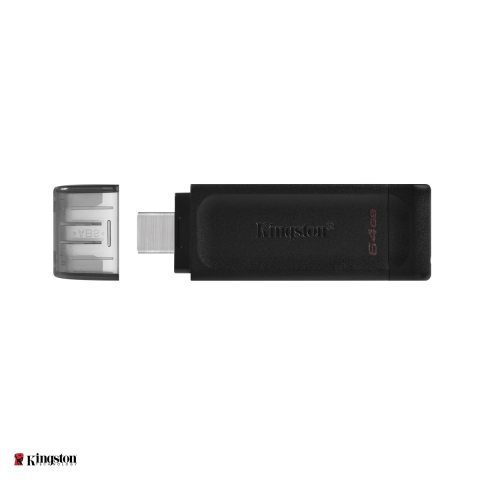 Memorii USB 3.X - Memorie USB 64 GB Kingston DT70, USB Type C, 3.2 gen 1, negru