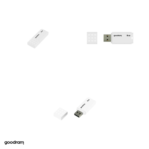 Memorie USB 8 GB GoodRAM UME2, USB 2.0, viteza citire 20 MB/s, USB-A, alb [3]