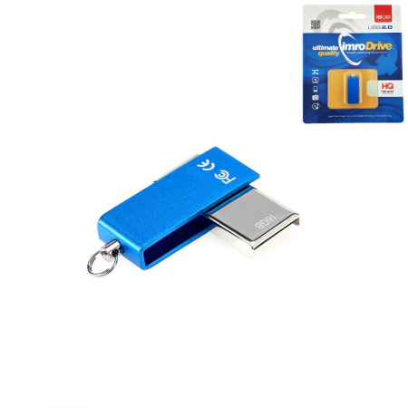 Medii de stocare - Memorie USB Imro Edge 16GB USB 2.0, cu capac rotativ, design compact, albastra
