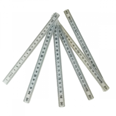 Metru pliant din plastic, lungime 2m, 10 segmente, alb [1]