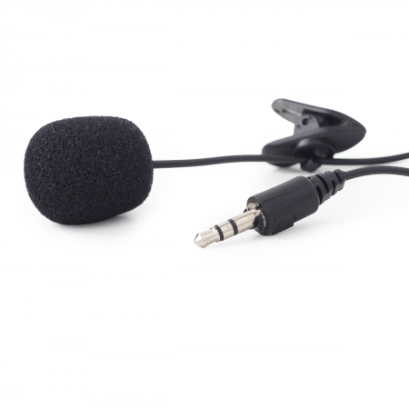 Microfon cu clip, Gembird, conector jack 3.5mm si cablu de lungime 2 m, negru [1]