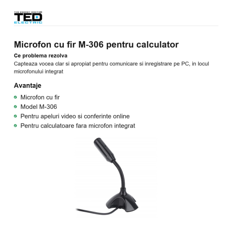 Microfon cu fir M-306 pentru calculator [1]