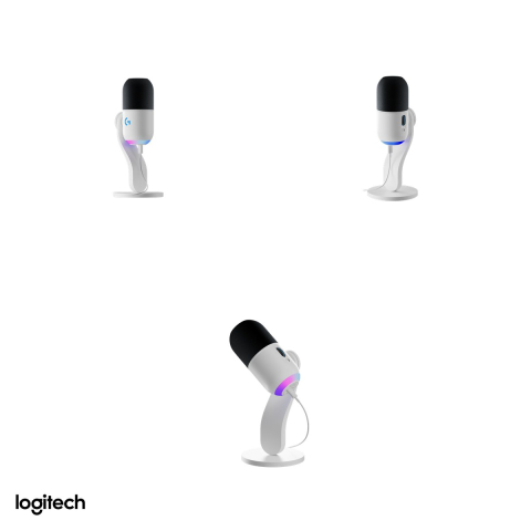 Microfon gaming USB Logitech G Yeti GX dinamic, supercardioid, 24 bit / 96 kHz, iluminare LIGHTSYNC RGB in doua zone, Smart Audio Lock, alb, 988-000576 [3]