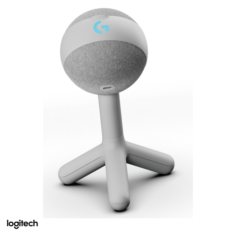 Accesorii IT - Microfon gaming USB Logitech G Yeti Orb cu condensator, cardioid, 24 bit / 48 kHz, iluminare LIGHTSYNC RGB, Blue VO!CE, alb, 988-000558