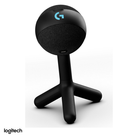 Accesorii IT - Microfon gaming USB Logitech G Yeti Orb cu condensator, cardioid, 24 bit / 48 kHz, iluminare LIGHTSYNC RGB, Blue VO!CE, negru, 988-000551