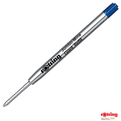 Rezerve si Mine pentru Pixuri - Mina Albastra Rotring Tikky Jumbo, Giant Refill, pentru Scriere Durabila si de Mare Capacitate, Tehnic si Zilnic