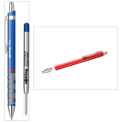 Mina Albastra Rotring Tikky Jumbo, Giant Refill, pentru Scriere Durabila si de Mare Capacitate, Tehnic si Zilnic [2]