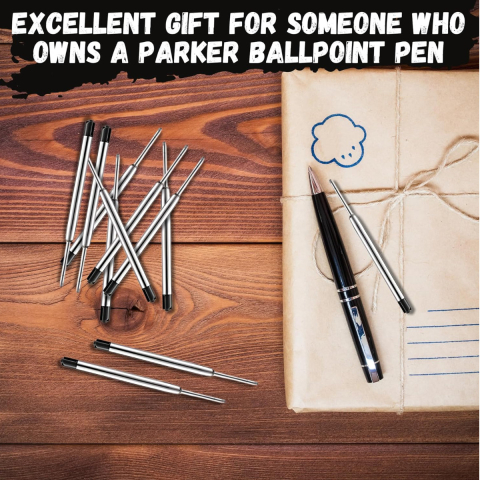 Mina Pix Neagra Metalica Compatibila cu standardul tip Parker, Scriere Lina, din Otel Inoxidabil [4]