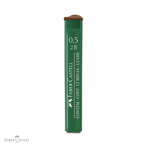 Mine, rezerve si cerneala - Mine creion mecanic Faber-Castell, 0.5 mm, duritate 2B, set 12 bucati, pentru toate tipurile de creioane mecanice standard
