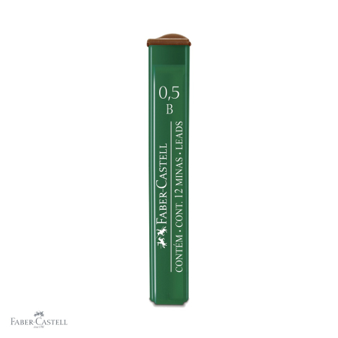 Mine, rezerve si cerneala - Mine creion mecanic Faber-Castell, 0.5 mm, duritate B, polymer, set 12 bucati pentru scriere precisa