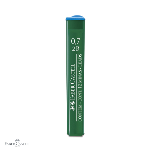 Mine, rezerve si cerneala - Mine creion mecanic Faber-Castell, 0.7 mm, duritate 2B, set 12 bucati, polymer, pentru scriere si desen