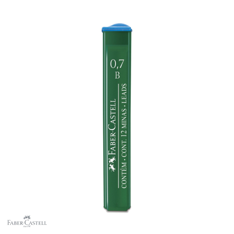 Mine, rezerve si cerneala - Mine creion mecanic Faber-Castell, 0.7 mm, duritate B, polymer, set 12 bucati, pentru scriere si desen
