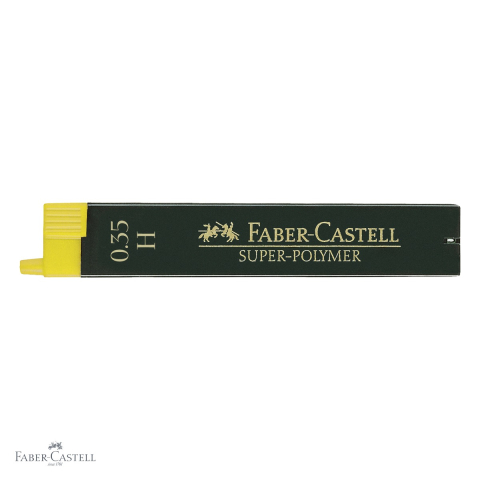 Mine creion mecanic Faber-Castell Super-Polymer 0.35 mm, duritate H, rezistenta la rupere, 12 bucati/etui [3]