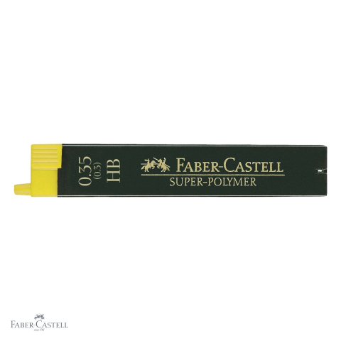 Mine creion mecanic Faber-Castell Super-Polymer 0.35 mm HB, rezistenta la rupere, 12 bucati/etui [3]
