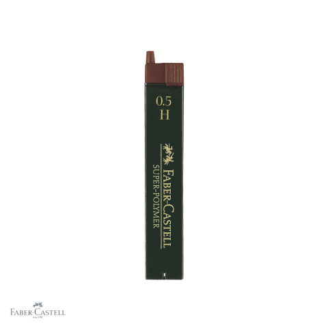 Mine, rezerve si cerneala - Mine creion mecanic Faber-Castell Super-Polymer 0.5 mm duritate H, rezistenta la rupere, 12 mine/etui