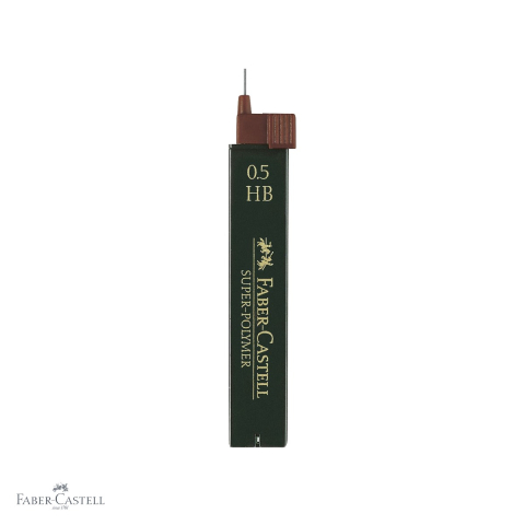 Mine, rezerve si cerneala - Mine creion mecanic Faber-Castell Super-Polymer 0.5 mm HB, rezistenta la rupere, 12 bucati/etui