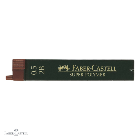 Mine creion mecanic Faber-Castell Super-Polymer 0.5mm 2B, rezistenta la rupere, set 12 bucati [3]