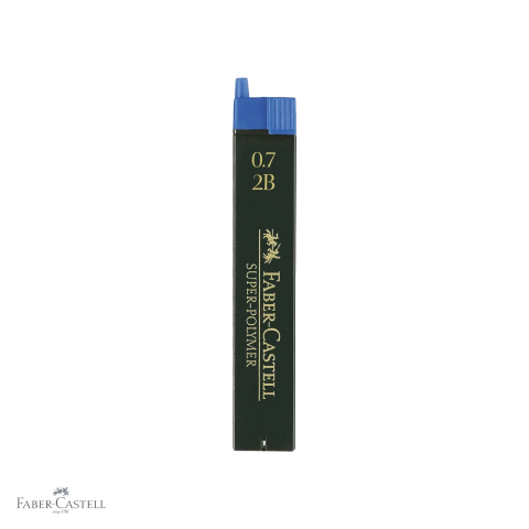 Mine, rezerve si cerneala - Mine creion mecanic Faber-Castell Super-Polymer 0.7 mm 2B, rezistenta la rupere, set 12 bucati