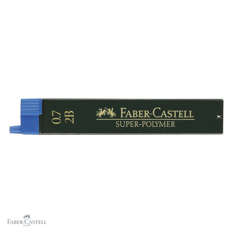 Mine creion mecanic Faber-Castell Super-Polymer 0.7 mm 2B, rezistenta la rupere, set 12 bucati [3]