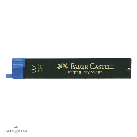 Mine creion mecanic Faber-Castell Super-Polymer 0.7 mm, duritate 2H, set 12 bucati, pentru scriere tehnica si desen de precizie [3]