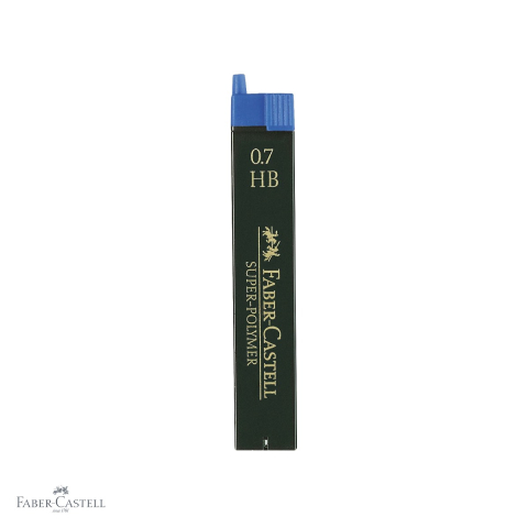 Mine, rezerve si cerneala - Mine creion mecanic Faber-Castell Super-Polymer 0.7 mm HB, rezistenta la rupere, set 12 bucati