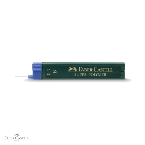 Mine creion mecanic Faber-Castell Super-Polymer 0.7mm duritate B, rezistenta la rupere, 12 bucati/etui [3]