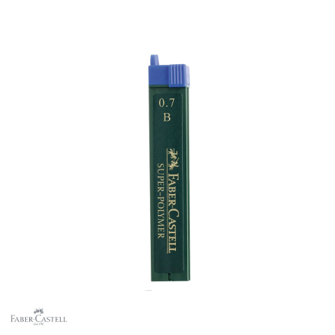Mine, rezerve si cerneala - Mine creion mecanic Faber-Castell Super-Polymer 0.7mm duritate B, rezistenta la rupere, 12 bucati/etui