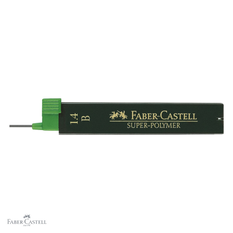 Mine creion mecanic Faber-Castell Super-Polymer 1.4mm, duritate B, rezistenta la rupere, set 12 bucati [3]