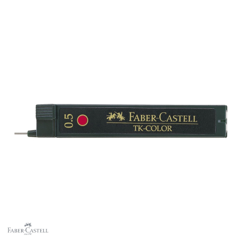 Mine creion mecanic Faber-Castell TK-Color 0.5 mm rosii, rezistente la rupere, 12 bucati/etui [3]