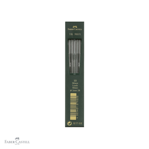 Mine, rezerve si cerneala - Mine creion mecanic Faber-Castell TK, grafit 2B, 2 mm, set 10 bucati, pentru desen tehnic si artistic