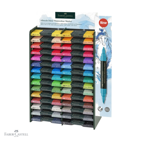 Birotica papetarie - Modul acrilic 120 markere solubile Faber-Castell Albrecht Durer, set complet pentru artisti