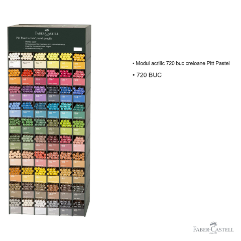 Modul acrilic display 720 bucati creioane Pitt Pastel Faber-Castell, set profesional pentru expunere si vanzare [2]