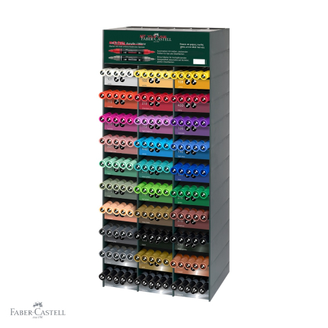 Markere si instrumente de desen artistic - Modul acrilic Faber-Castell Multimark, set 150 markere acrilice cu varf dublu, pentru multiple suprafete