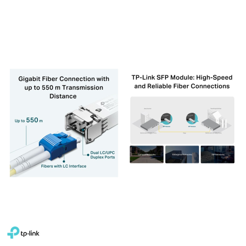 Modul SFP Gigabit TP-Link TL-SM311LM, MiniGBIC, multi-mode, 850 nm, conector LC, distanta pana la 550 m, TL-SM311LM [4]