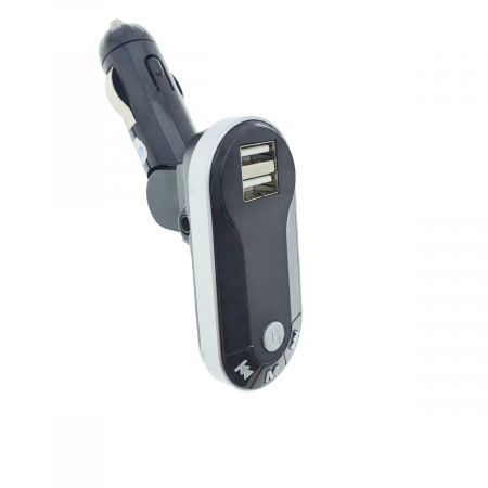 Car FM - Modulator FM auto, Bluetooth Handsfree, player MP3 USB si microSD, incarcare USB, AUX jack 3.5mm, negru cu gri